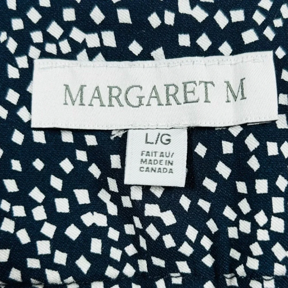 Margaret M Stitch Fix Womens Large Navy White Square Dot Stretch Pencil Skirt